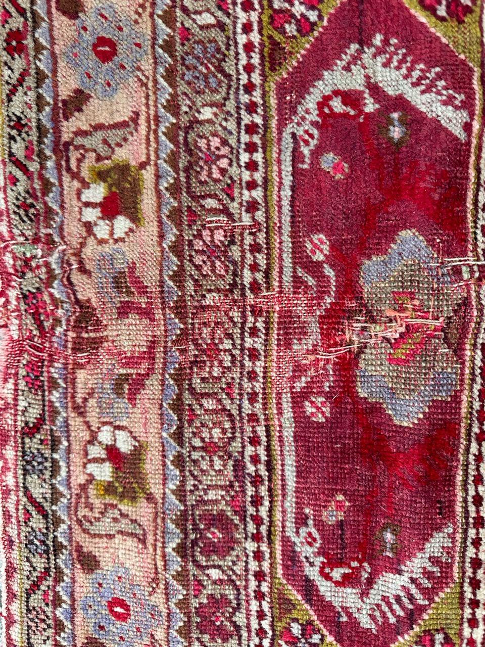 Bobyrug’s nice antique Turkish rug For Sale 1