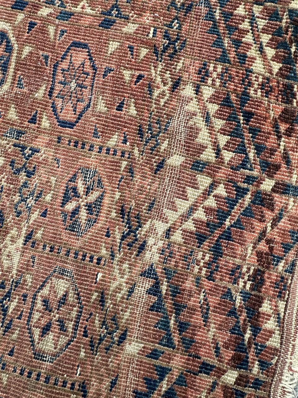 nice antique Turkmen Bokhara rug For Sale 5