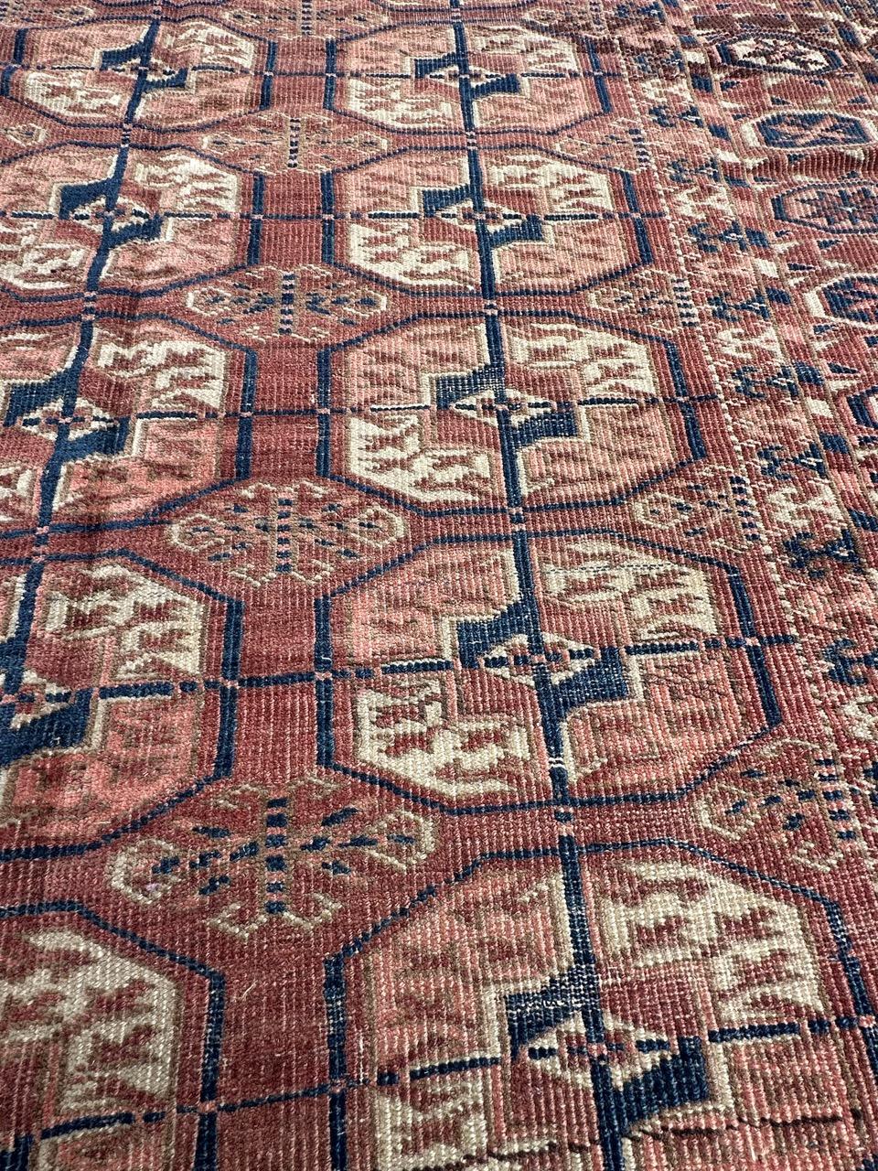 nice antique Turkmen Bokhara rug For Sale 6