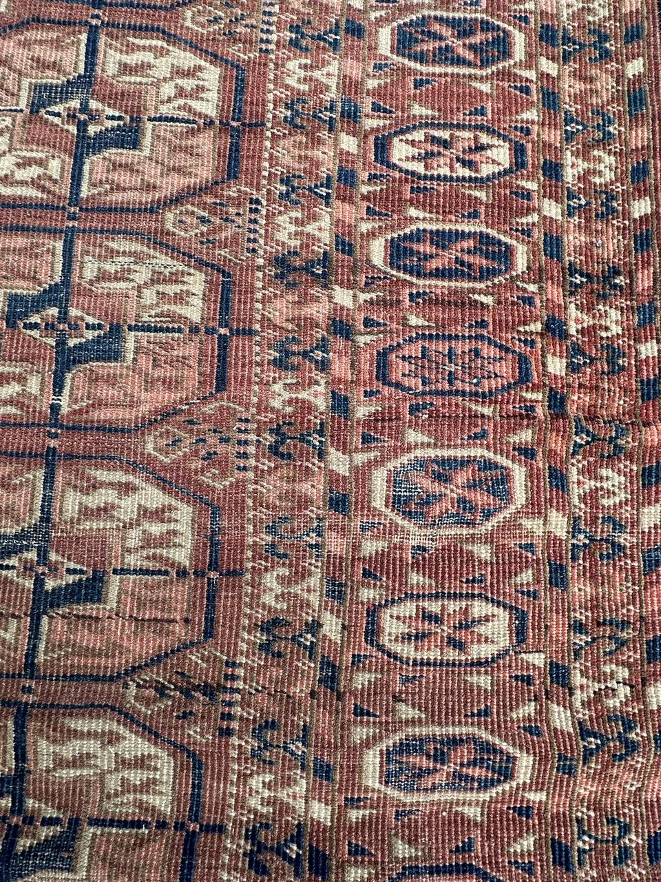 nice antique Turkmen Bokhara rug For Sale 8