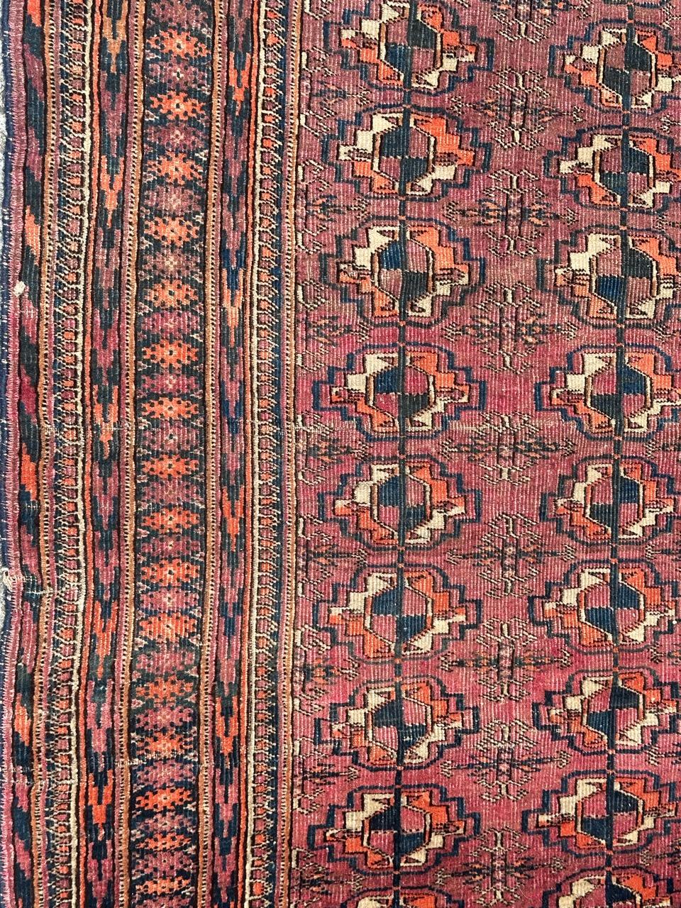 Bobyrug’s nice antique Turkmen Bokhara rug  For Sale 9