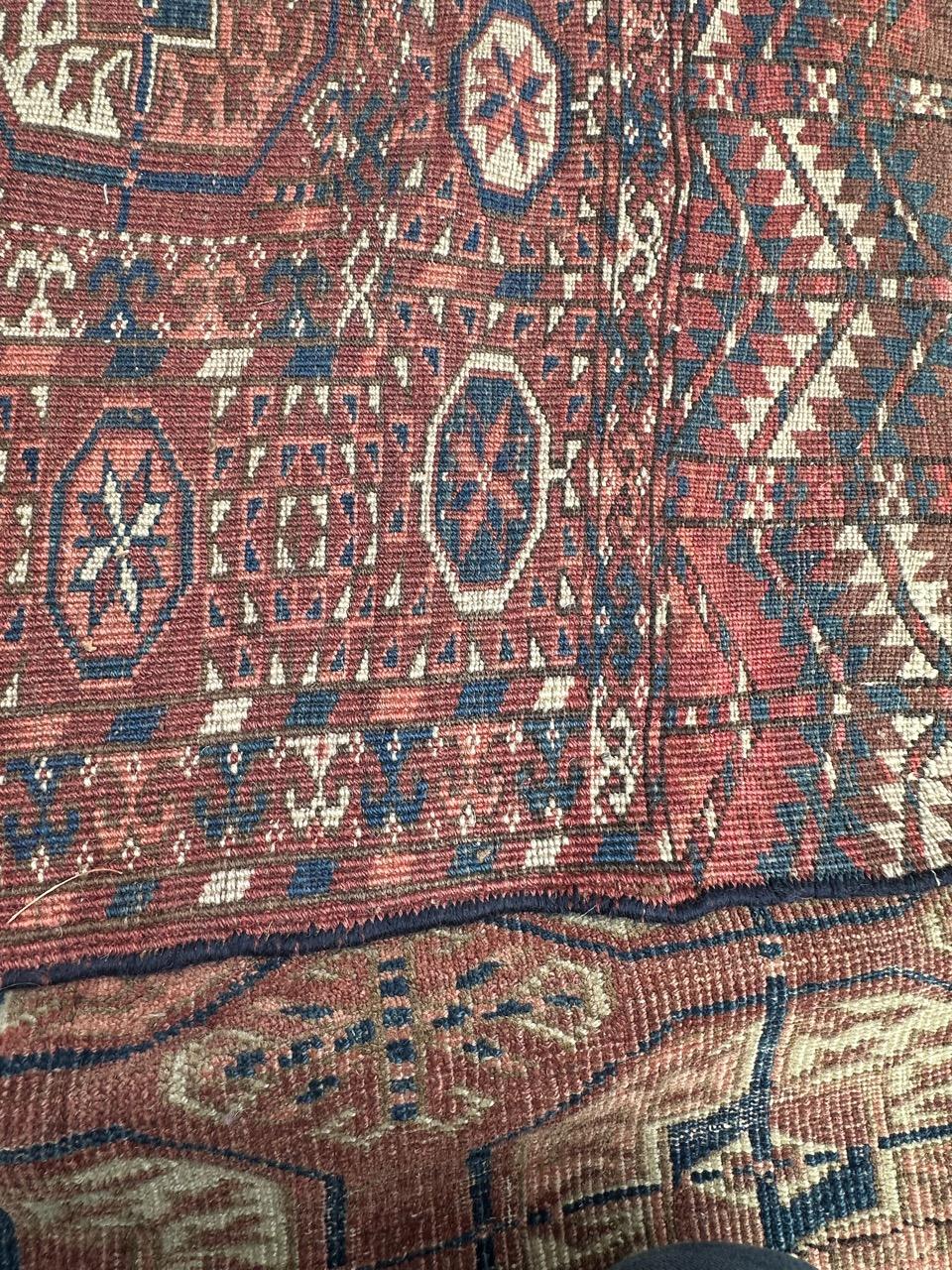 nice antique Turkmen Bokhara rug For Sale 13