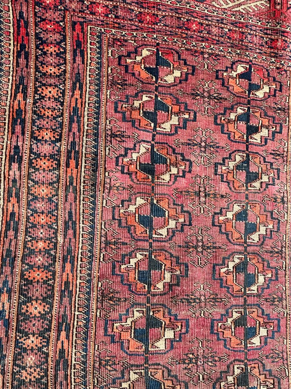 Tribal Bobyrug’s nice antique Turkmen Bokhara rug  For Sale