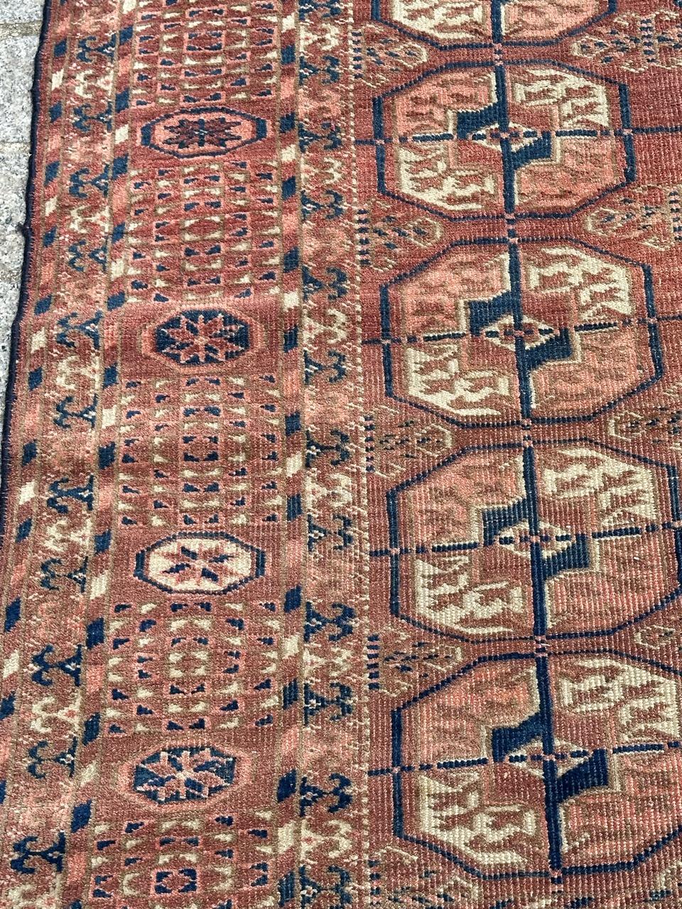 19th Century nice antique Turkmen Bokhara rug For Sale
