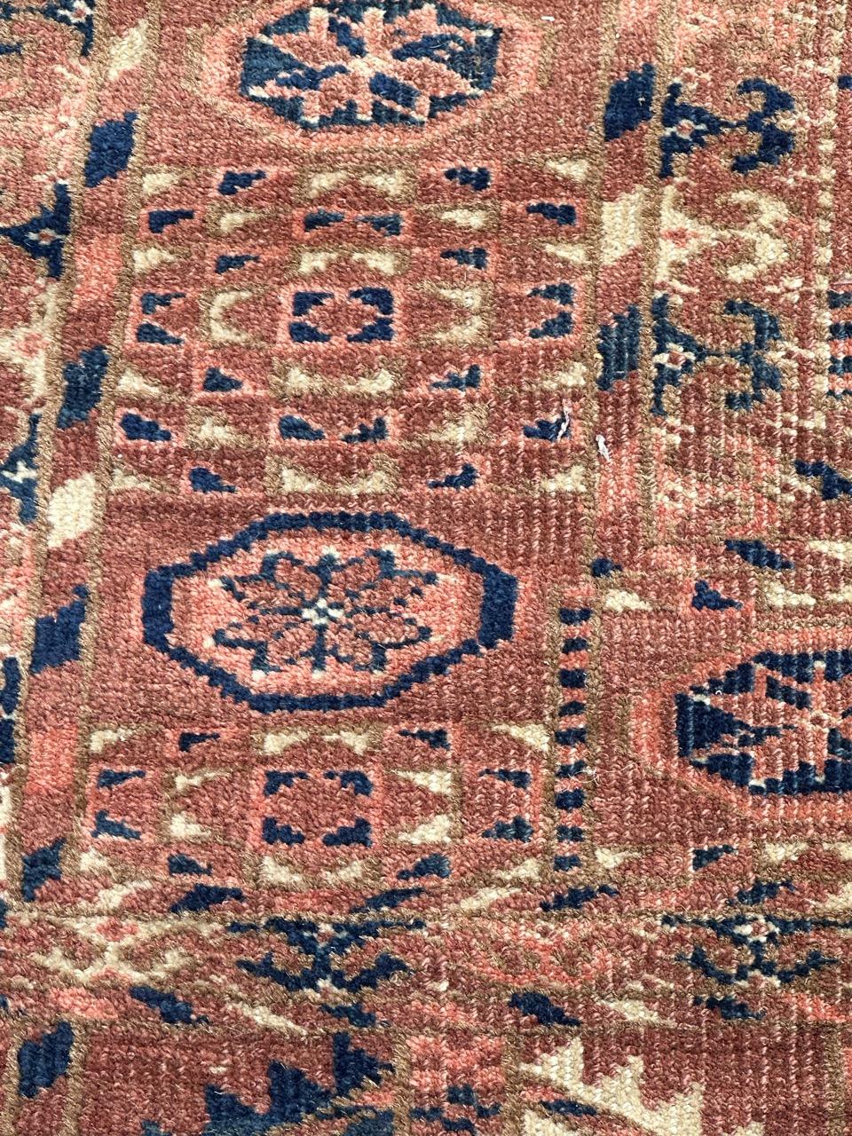 Wool nice antique Turkmen Bokhara rug For Sale