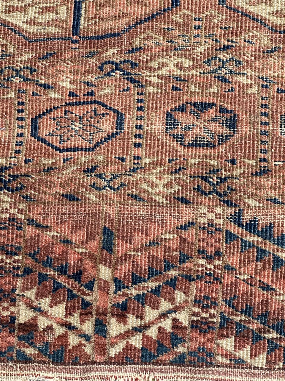 nice antique Turkmen Bokhara rug For Sale 1