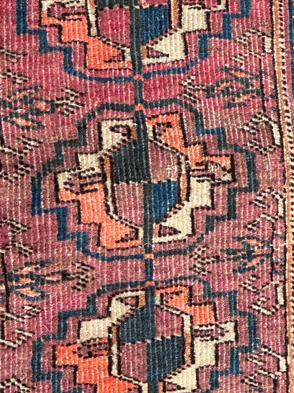 Bobyrug’s nice antique Turkmen Bokhara rug  For Sale 2