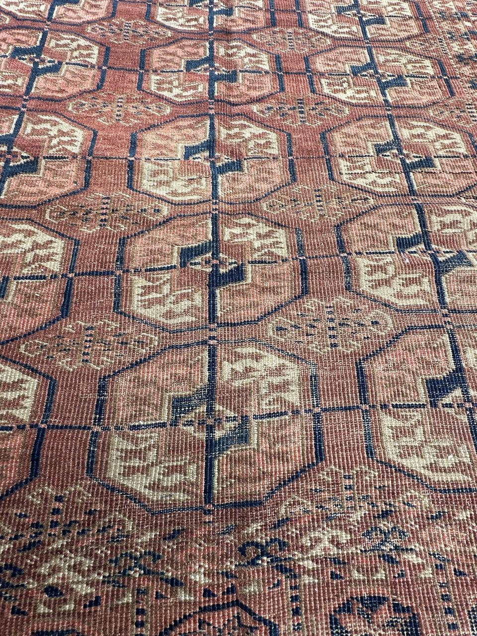 nice antique Turkmen Bokhara rug For Sale 2