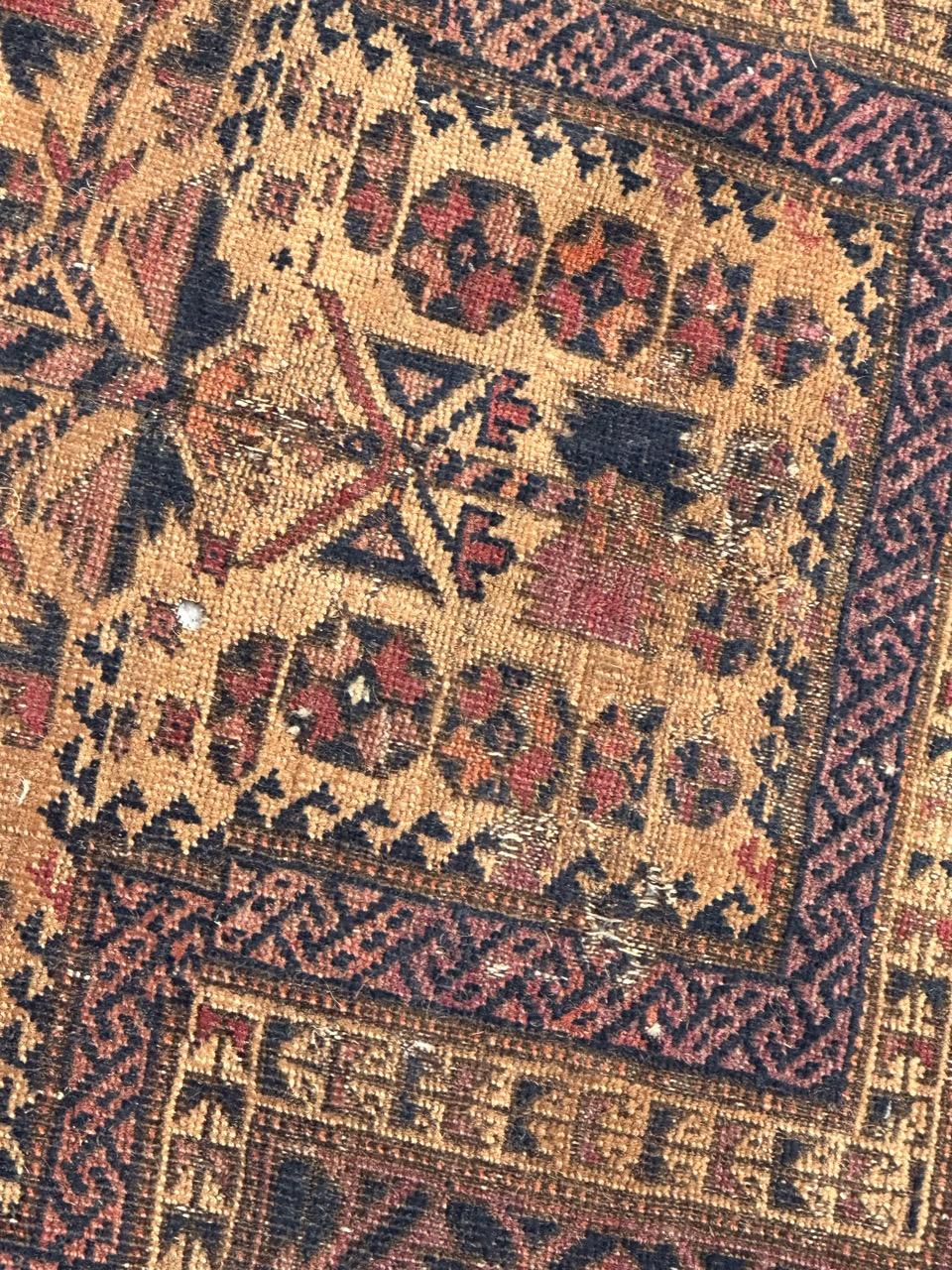 Bobyrug's nice distressed antique fine tribal Baluch rug  en vente 2