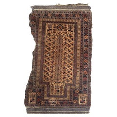 Bobyrug's nice distressed antique fine tribal Baluch rug 