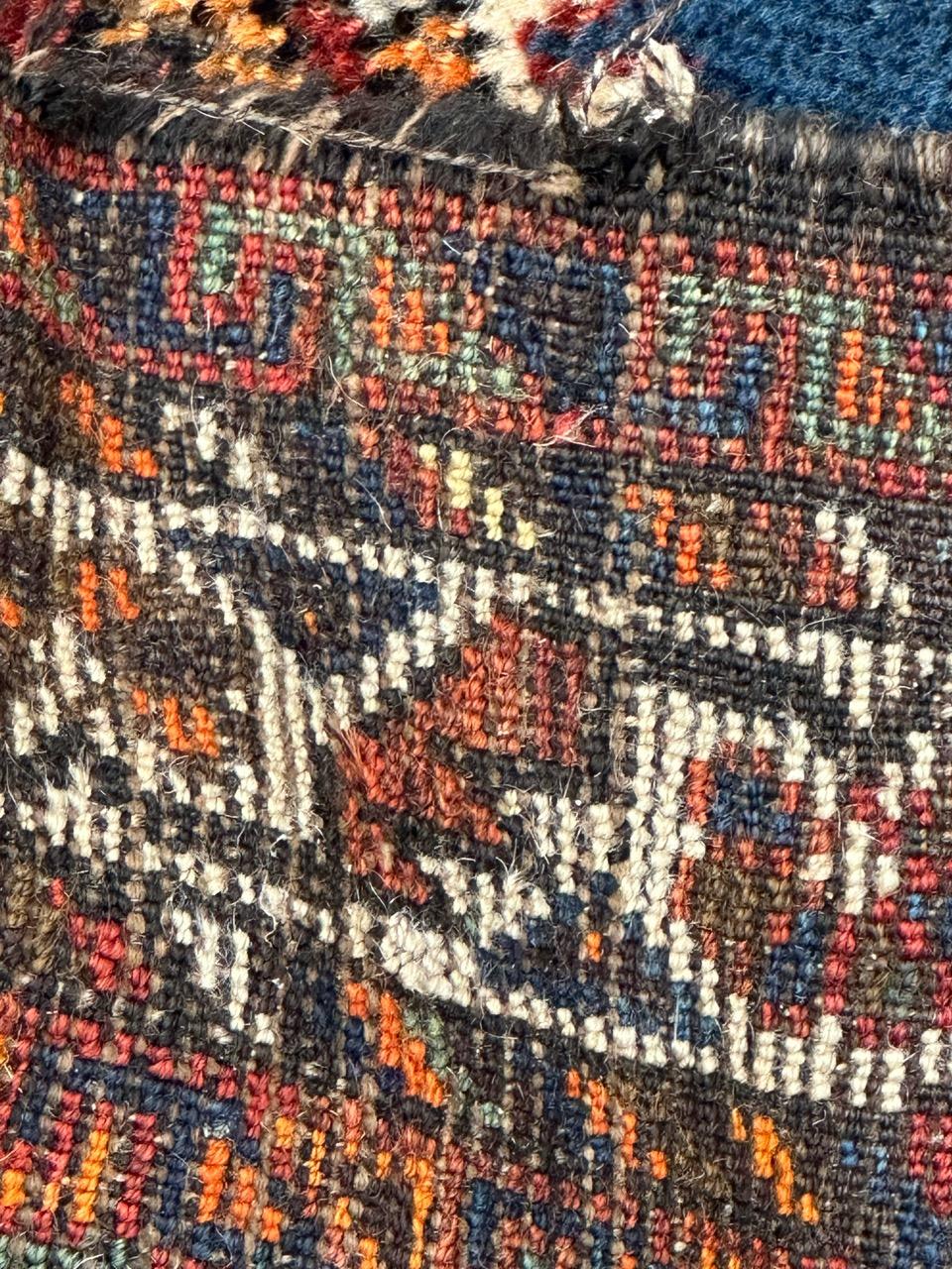 Bobyrug’s nice distressed antique tribal Shiraz rug For Sale 10