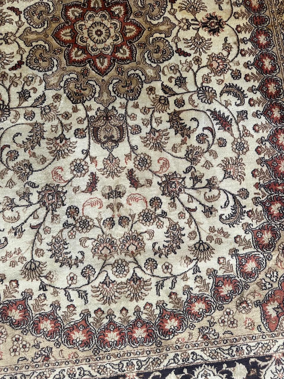 Nice fine Sino Persian silk rug For Sale 4