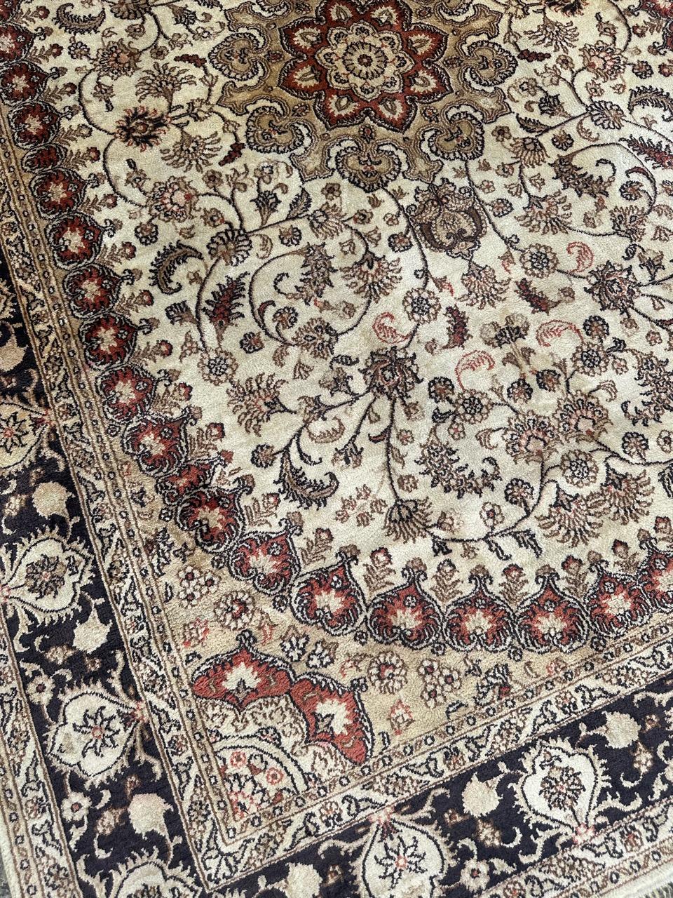 Nice fine Sino Persian silk rug For Sale 5