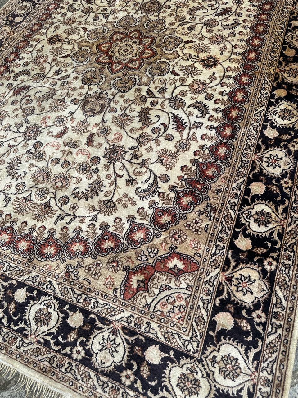 Nice fine Sino Persian silk rug For Sale 6
