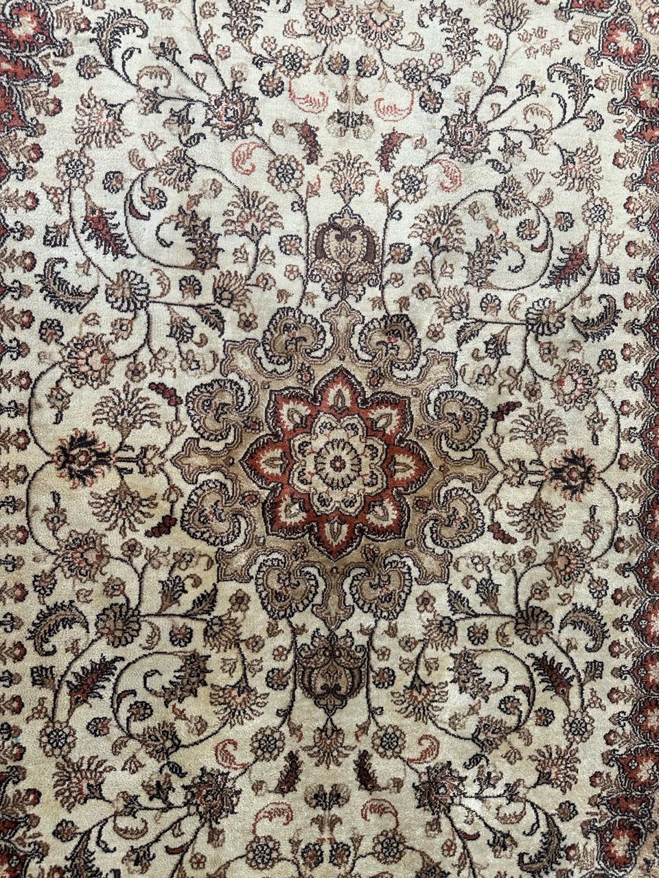 Nice fine Sino Persian silk rug For Sale 10