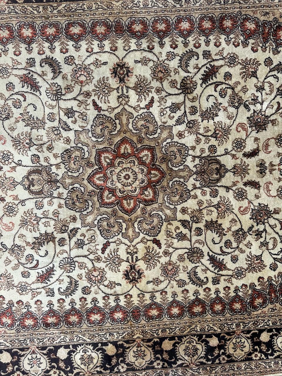 Hand-Knotted Nice fine Sino Persian silk rug For Sale