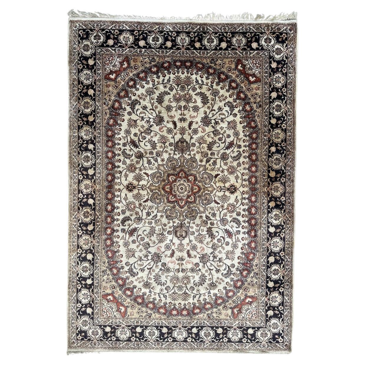 Nice fine Sino Persian silk rug For Sale