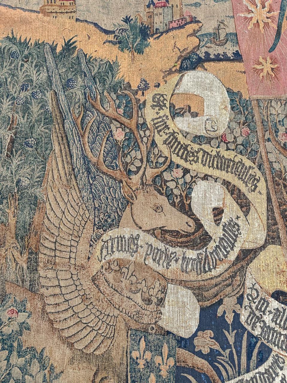 Français Belle tapisserie d'Aubusson imprimée à la main 