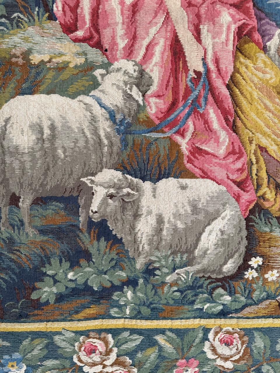 Bonito tapiz francés de jacquard estilo Aubusson 