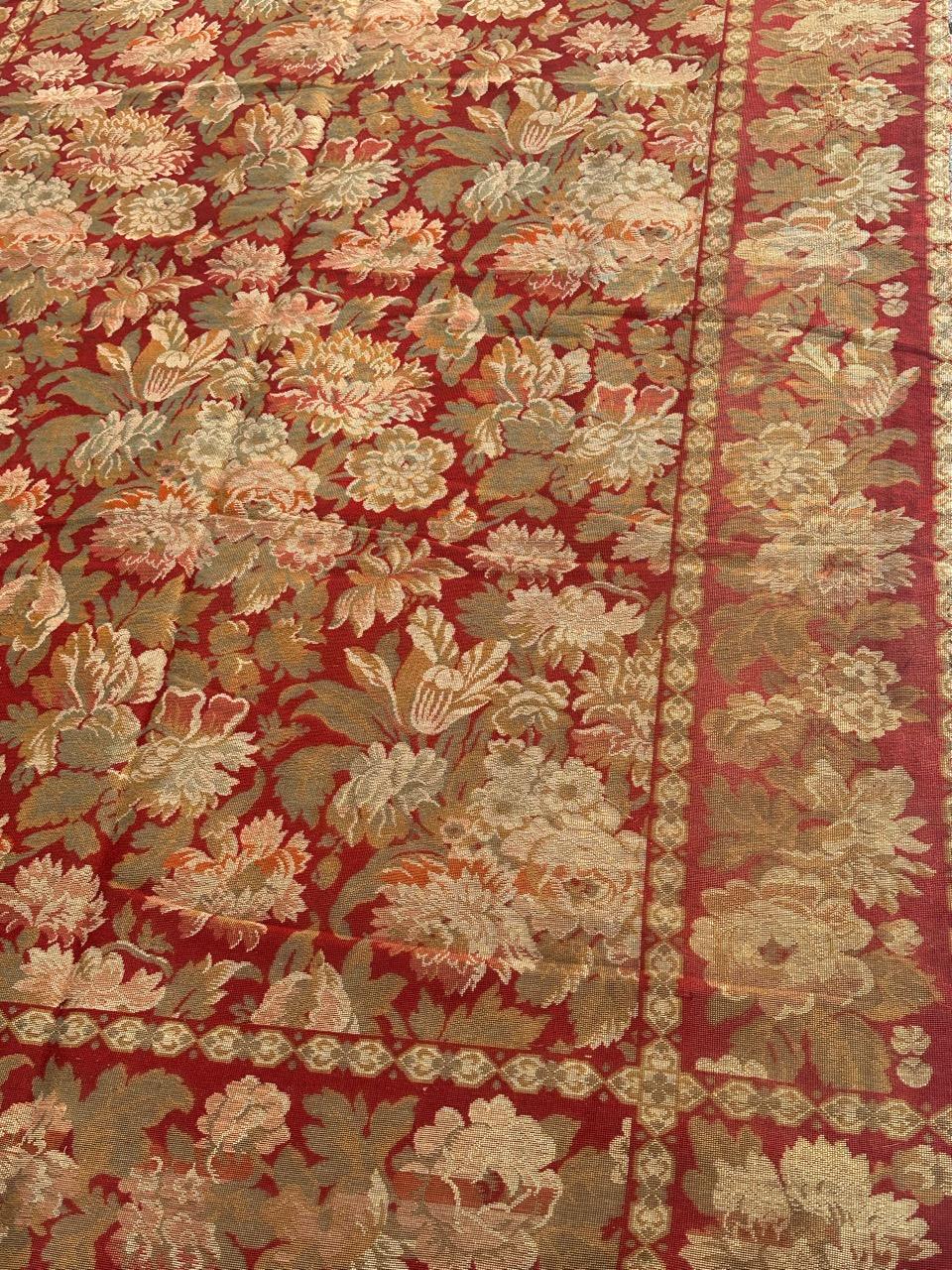 Schöner französischer Jacquard-Wandteppichvorhang im Aubusson-Stil (Baumwolle) im Angebot