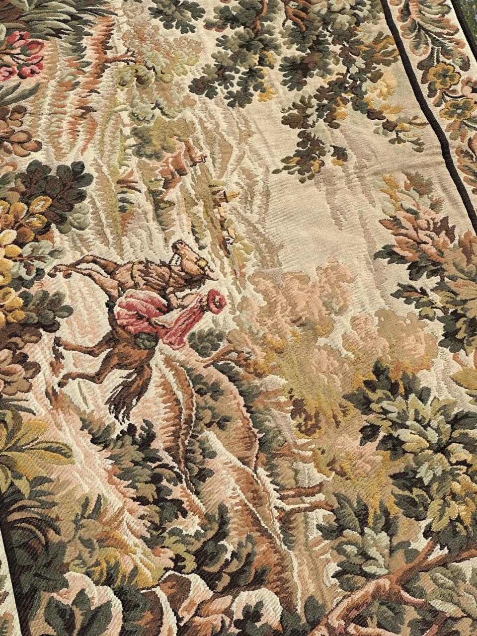 Bobyrug’s Nice French Aubusson Style Jacquard Tapestry  For Sale 9