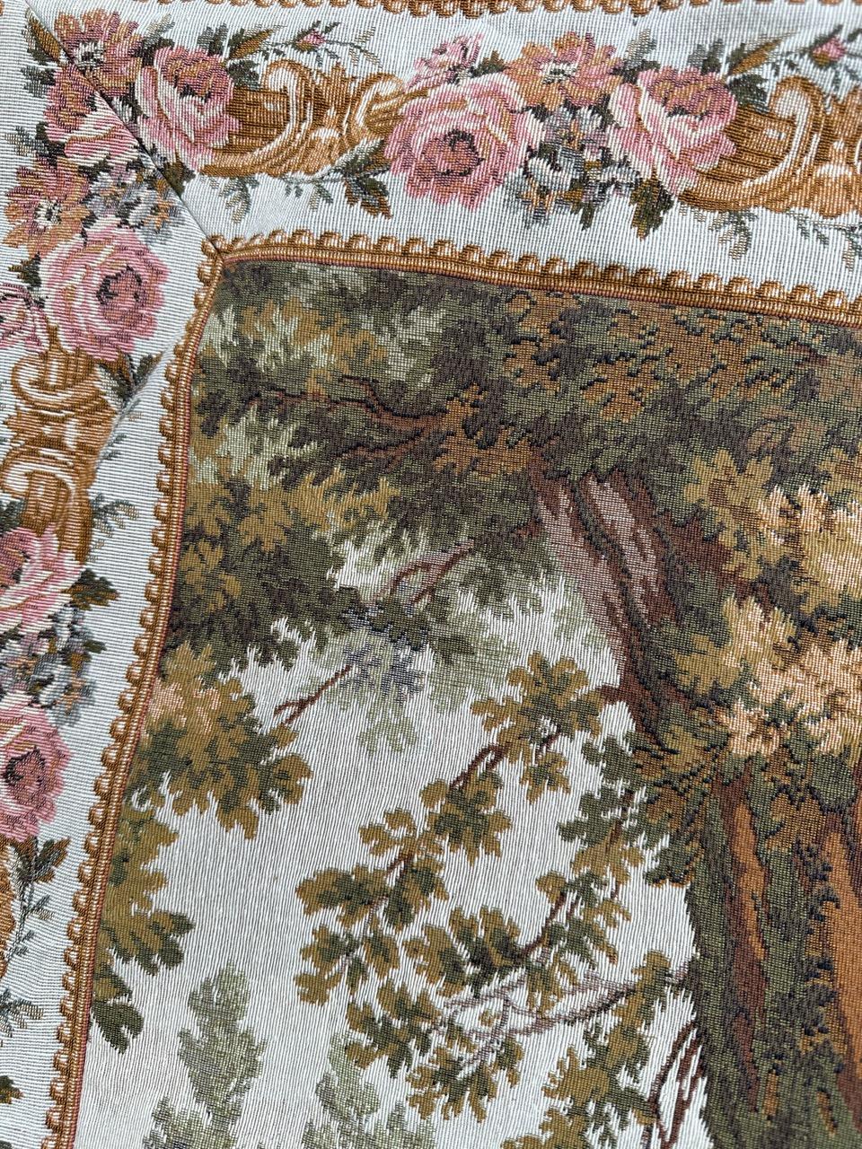 Bobyrug’s Nice French Aubusson Style Jacquard Tapestry  For Sale 10