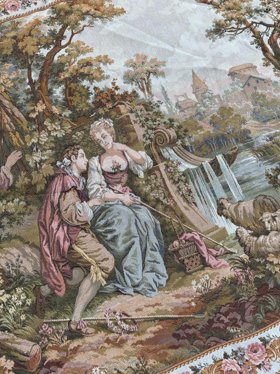 Bobyrug’s Nice French Aubusson Style Jacquard Tapestry  For Sale 11