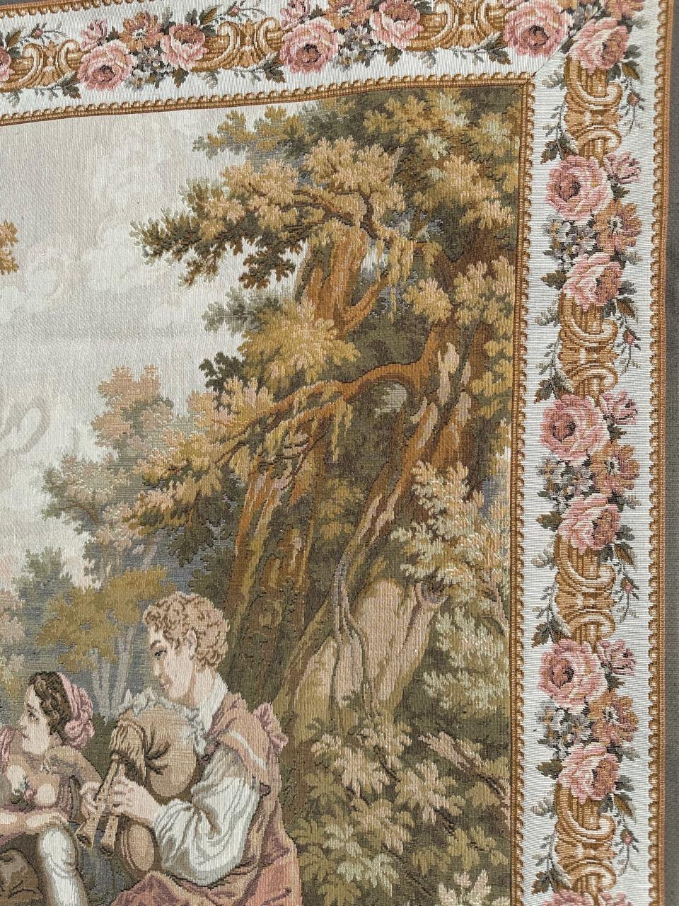 Machine-Made Bobyrug’s Nice French Aubusson Style Jacquard Tapestry  For Sale