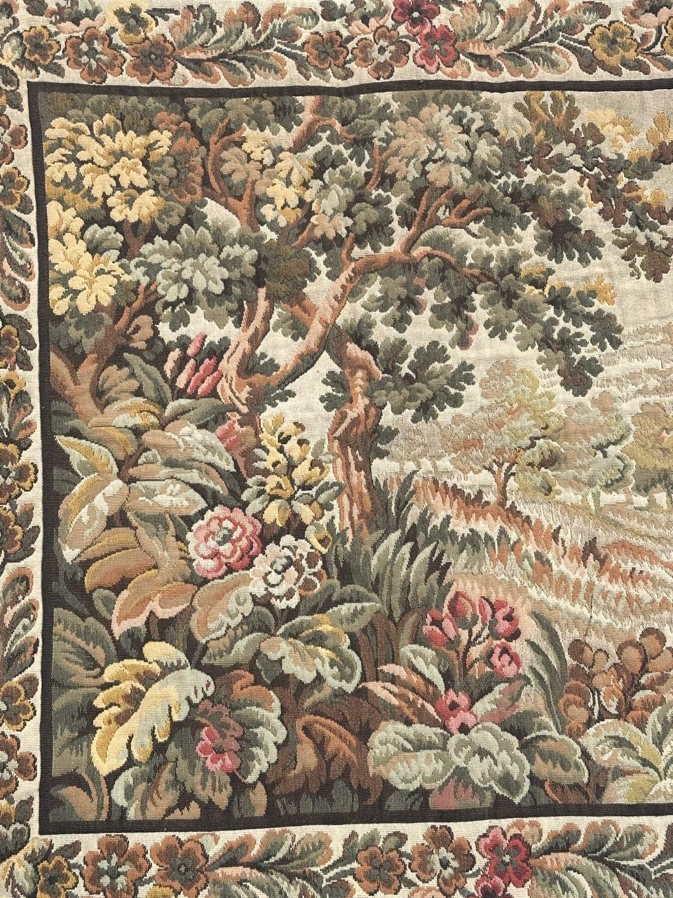 20th Century Bobyrug’s Nice French Aubusson Style Jacquard Tapestry  For Sale