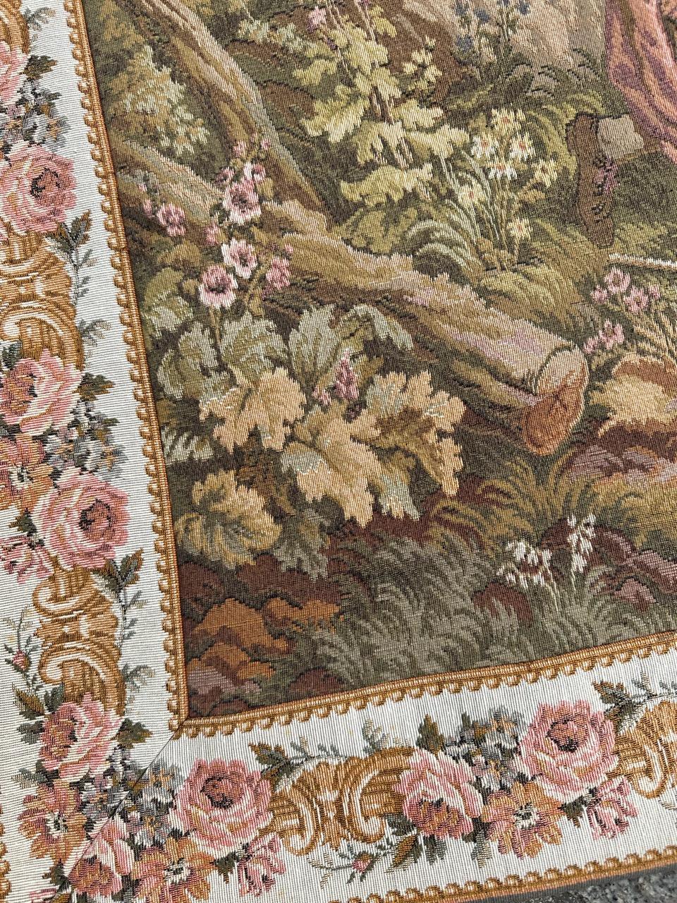 Bobyrug’s Nice French Aubusson Style Jacquard Tapestry  For Sale 2