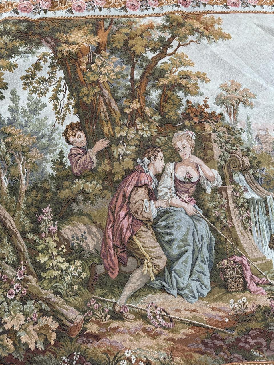 Bobyrug's Nice French Aubusson Style Jacquard Wandteppich im Angebot 2