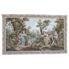 Bobyrug's Nice French Aubusson Style Jacquard Tapisserie 