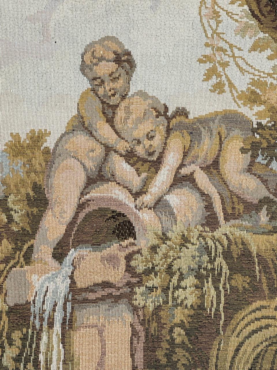 Bobyrug’s Nice French Aubusson Style Jacquard Tapestry « pastoral loves » For Sale 6