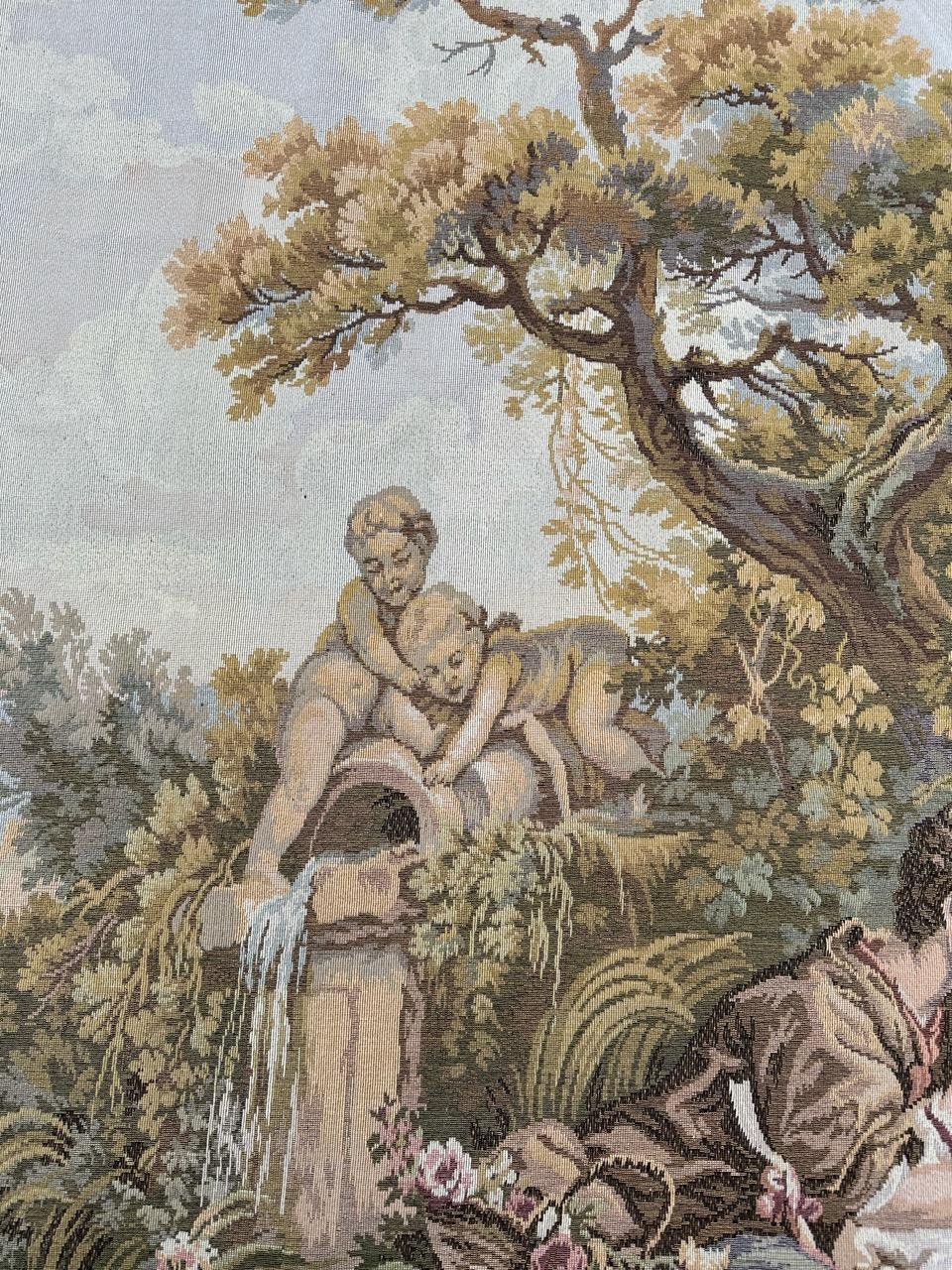 Wool Bobyrug’s Nice French Aubusson Style Jacquard Tapestry « pastoral loves » For Sale