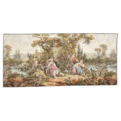 Bobyrug’s Nice French Aubusson Style Jacquard Tapestry « pastoral loves »