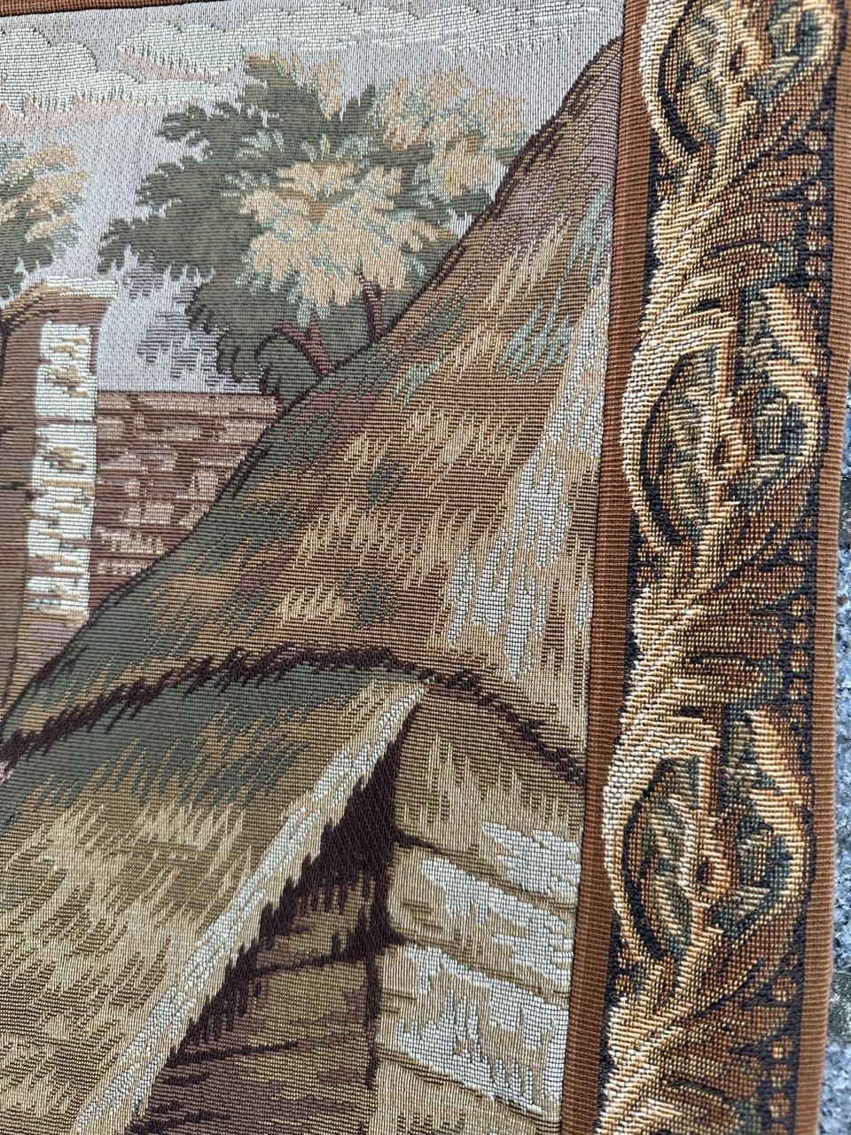 Bobyrug’s Nice French Aubusson Style Jacquard Tapestry « Villagers celebration » For Sale 8