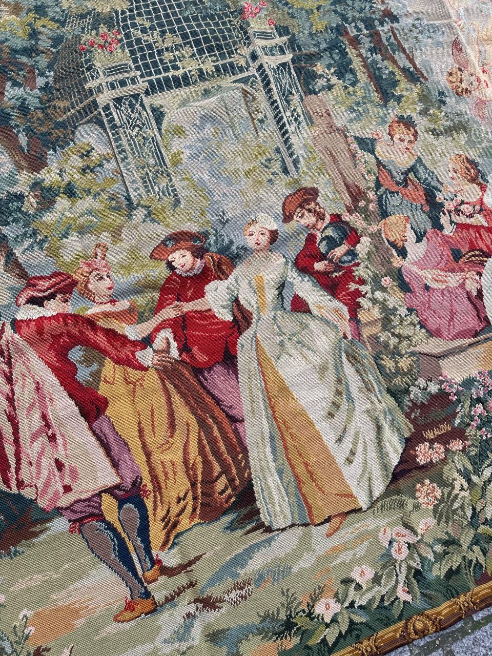 Bobyrug’s Nice French Aubusson style needlepoint Tapestry  For Sale 4