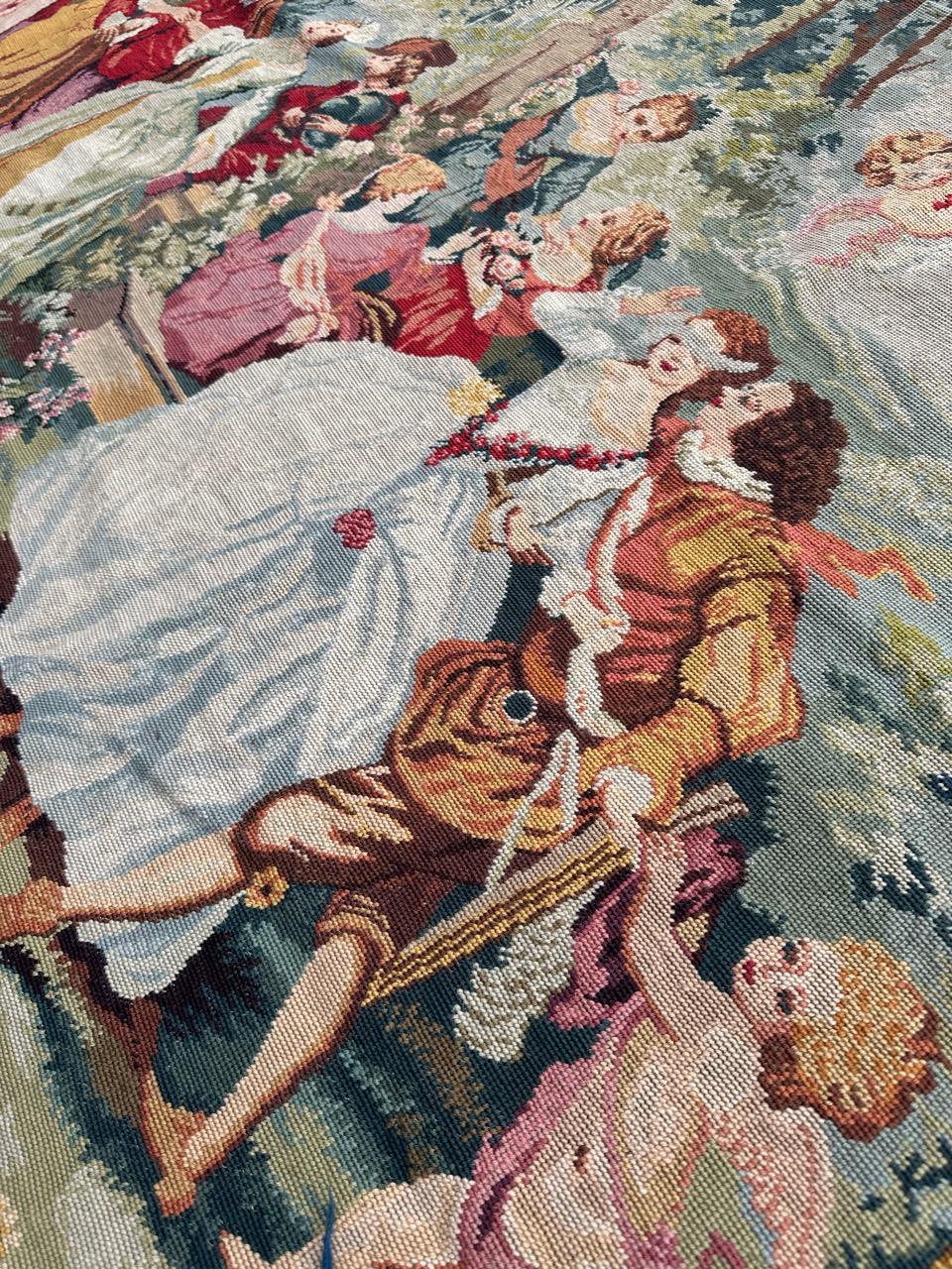 Bobyrug’s Nice French Aubusson style needlepoint Tapestry  For Sale 6