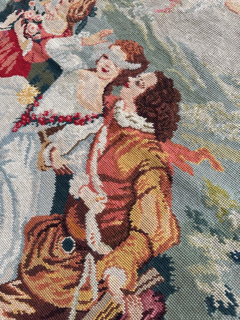 Bobyrug’s Nice French Aubusson style needlepoint Tapestry  For Sale 7