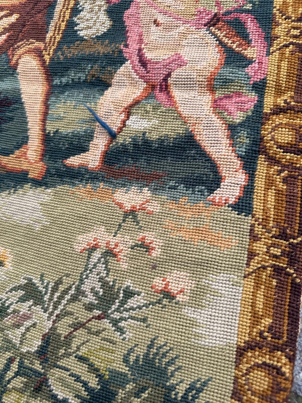 Bobyrug’s Nice French Aubusson style needlepoint Tapestry  For Sale 8