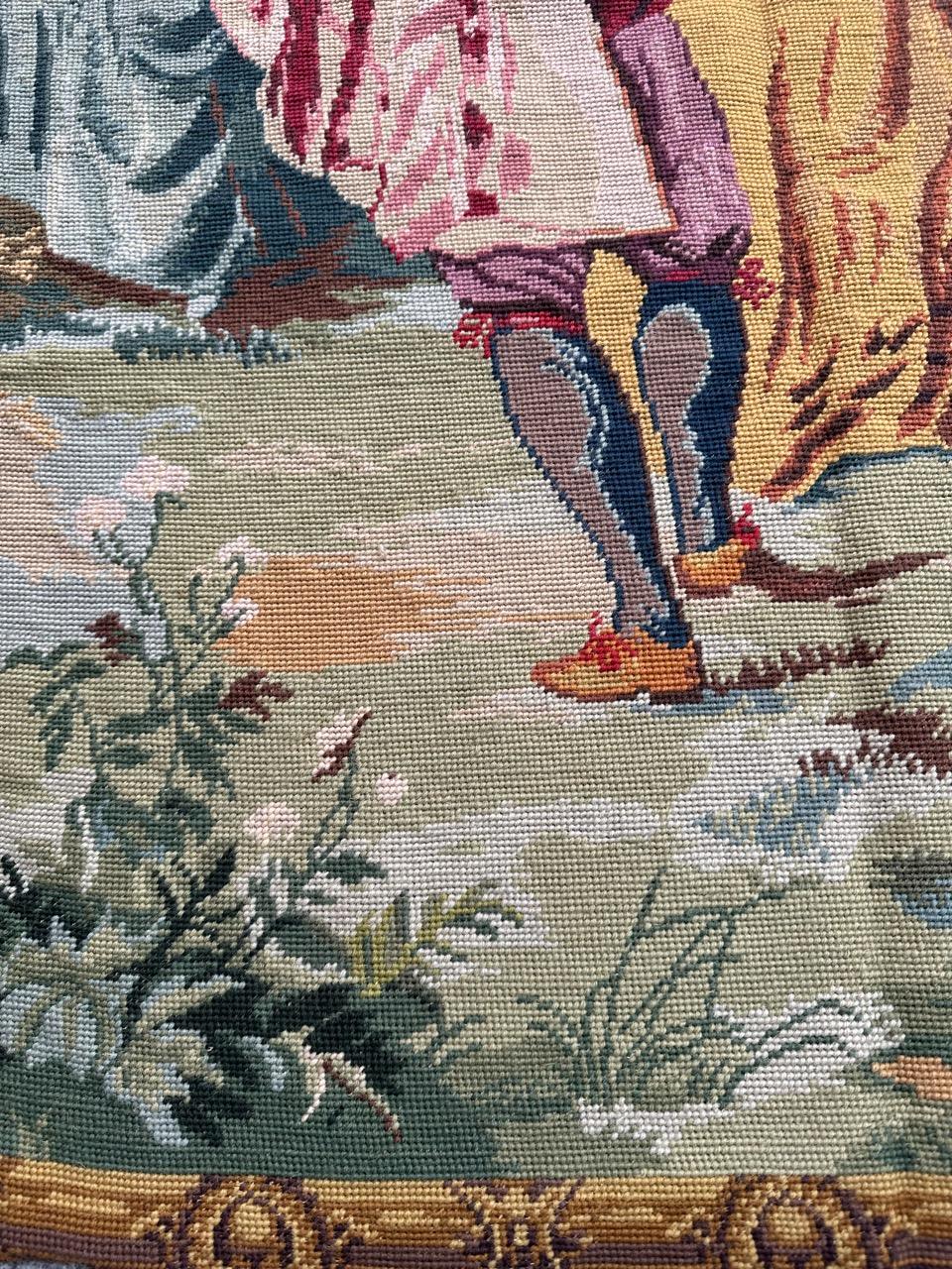 Bobyrug’s Nice French Aubusson style needlepoint Tapestry  For Sale 2