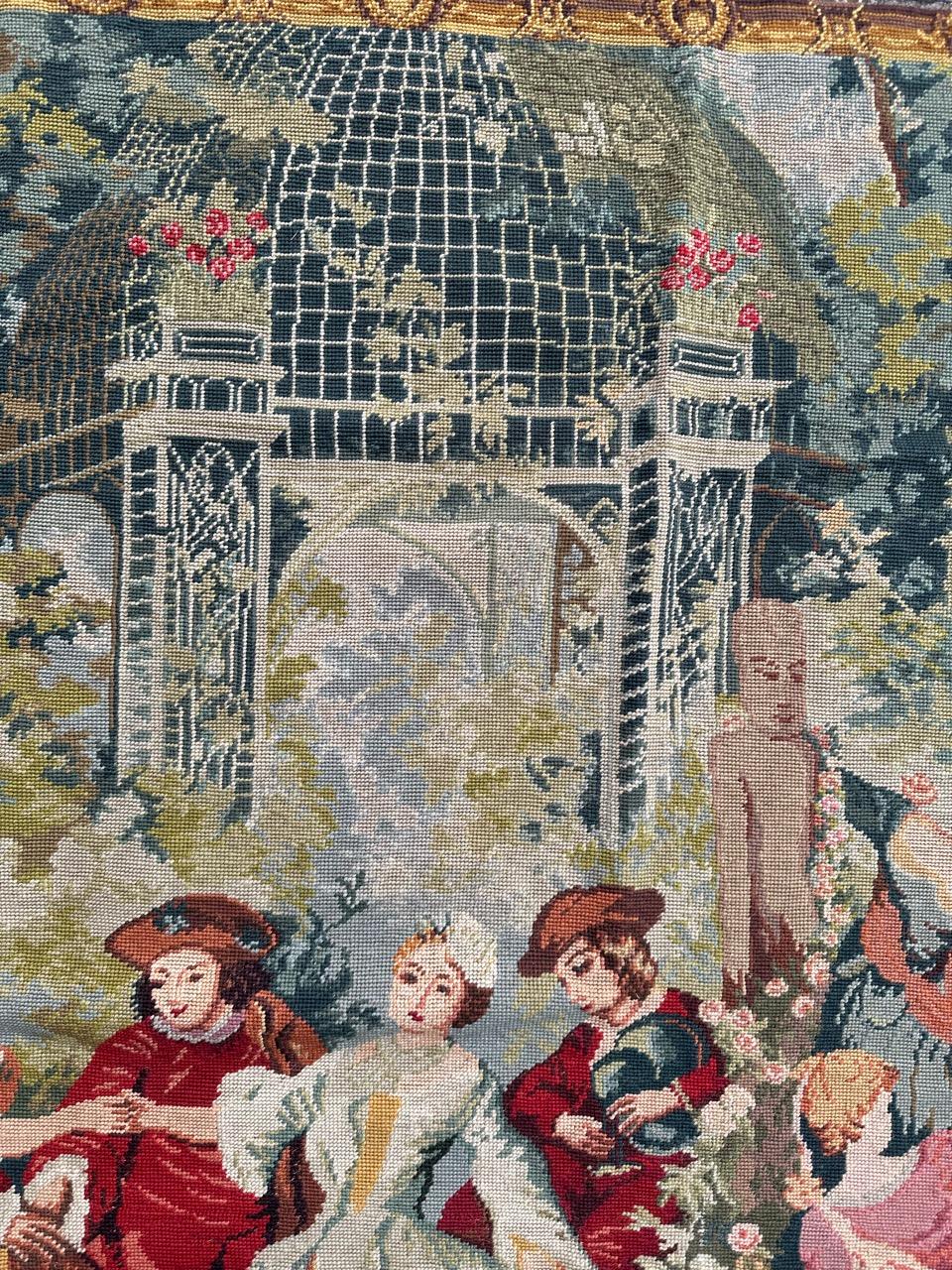 Bobyrug’s Nice French Aubusson style needlepoint Tapestry  For Sale 3