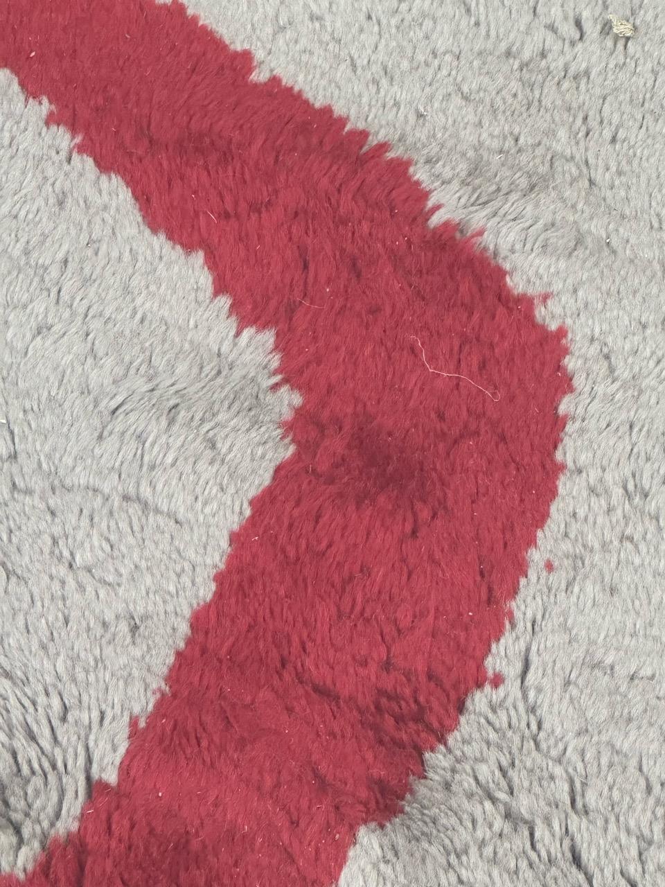 Bobyrug's schöner französischer runder Art-Deco-Teppich (Wolle)