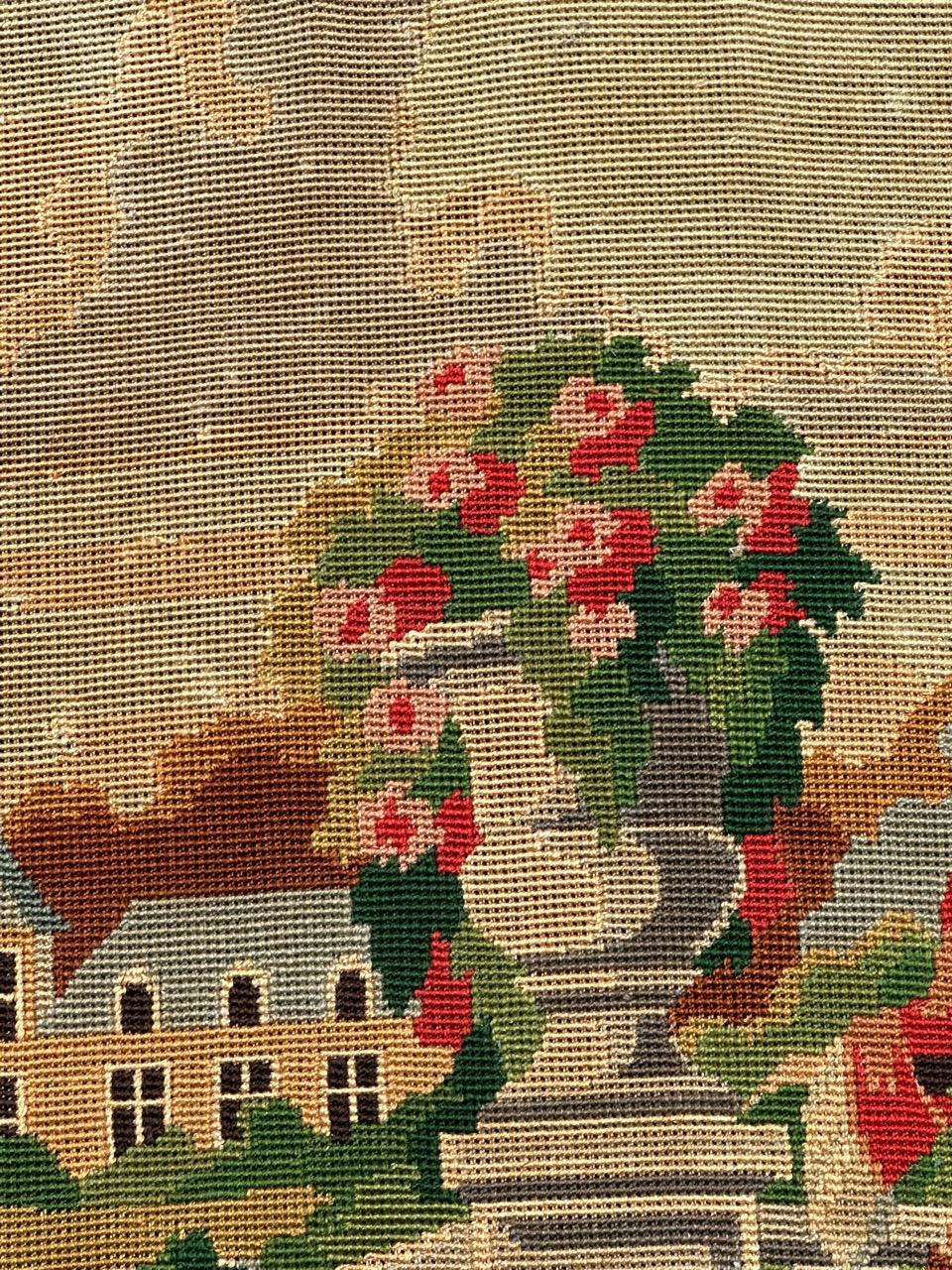 Bobyrug’s Nice French vintage needlepoint tapestry  For Sale 2