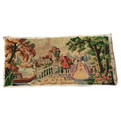 Bobyrug’s Nice French Used needlepoint tapestry 
