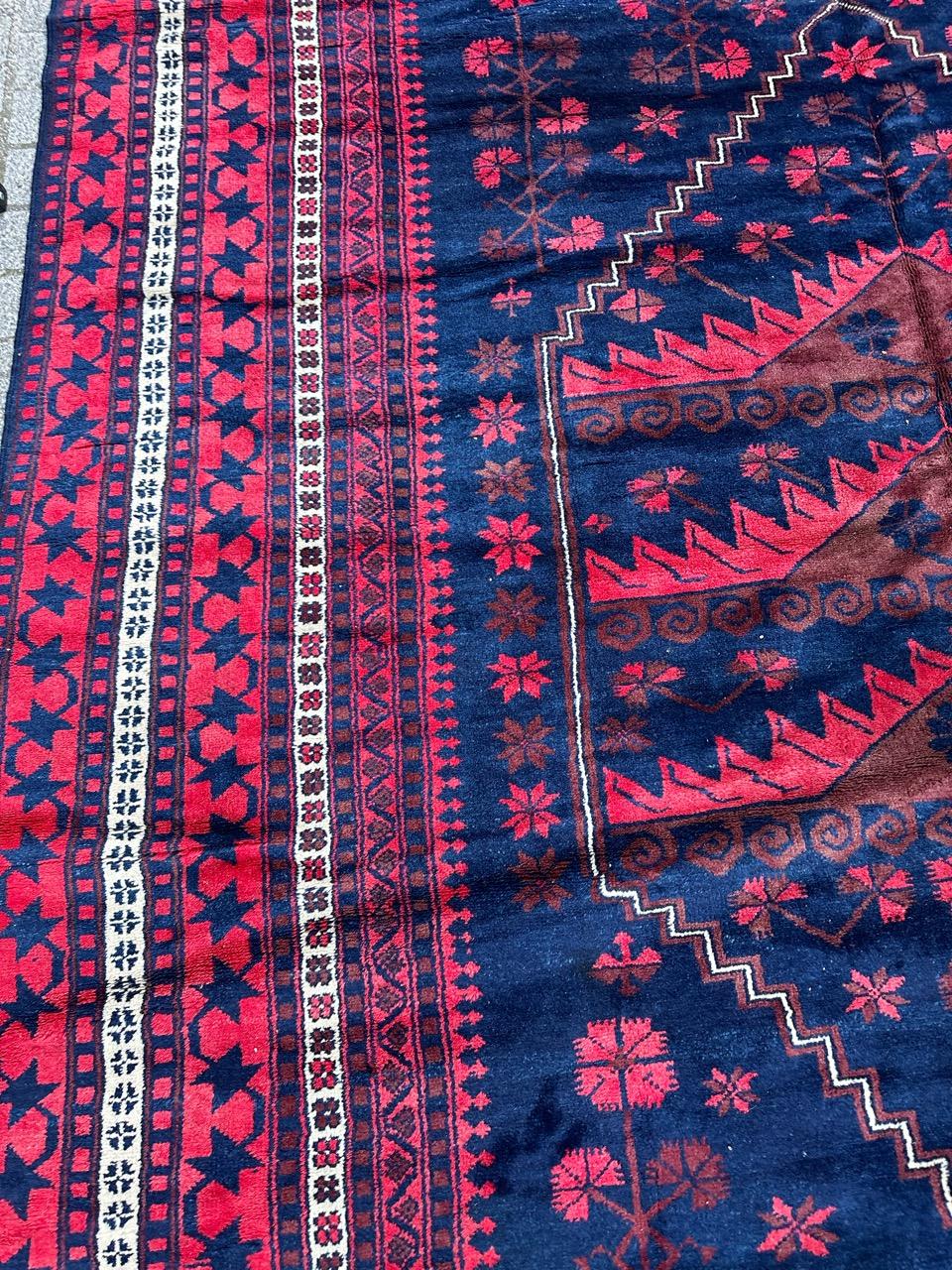 Wool Bobyrug’s nice large vintage Turkish rug For Sale