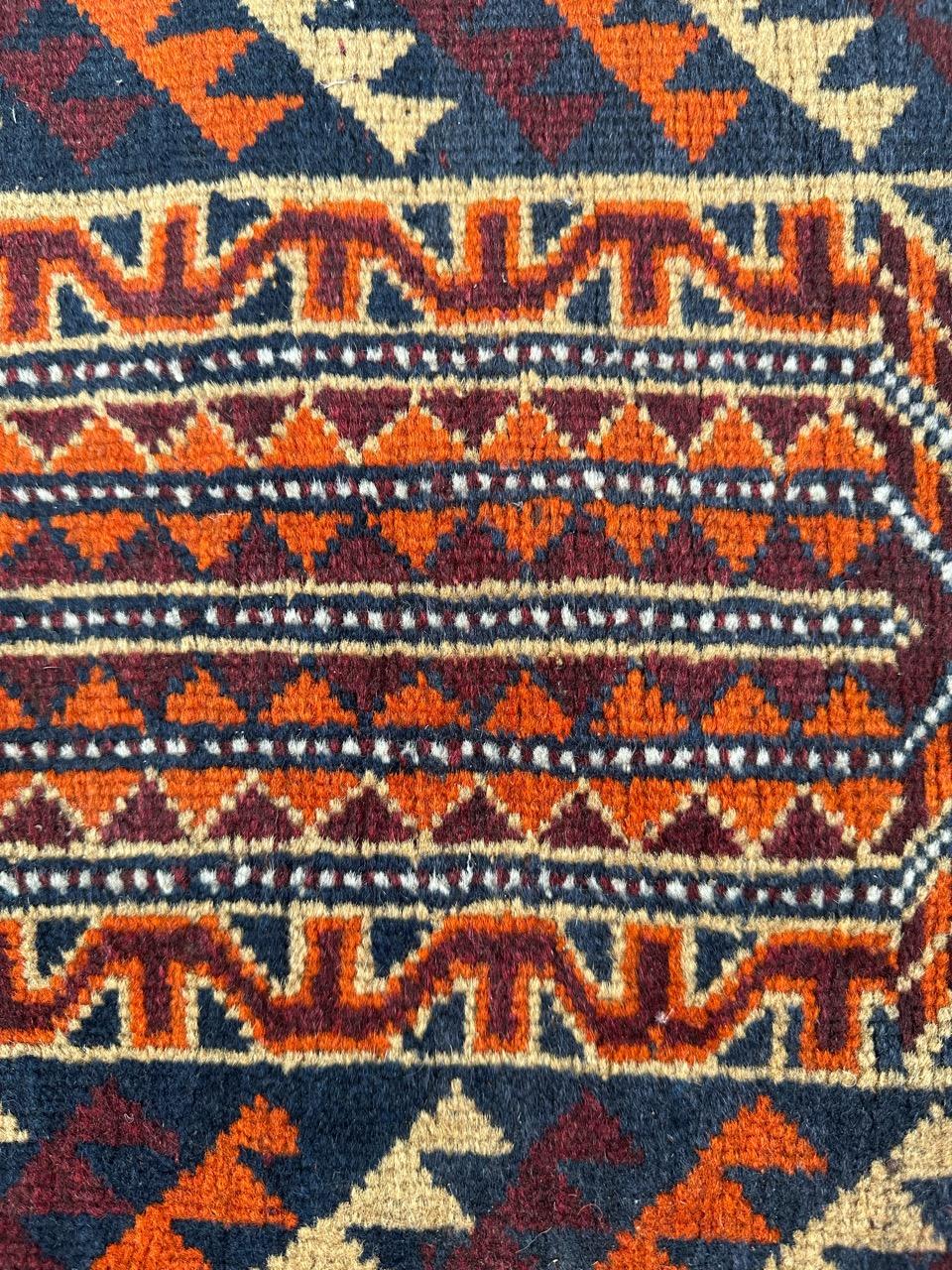 Bobyrug’s nice little vintage Baluch rug For Sale 2