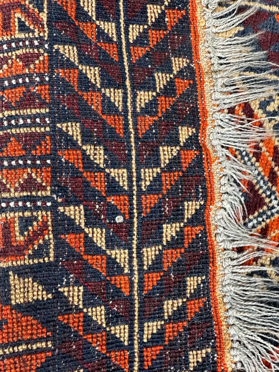 Bobyrug’s nice little vintage Baluch rug For Sale 4