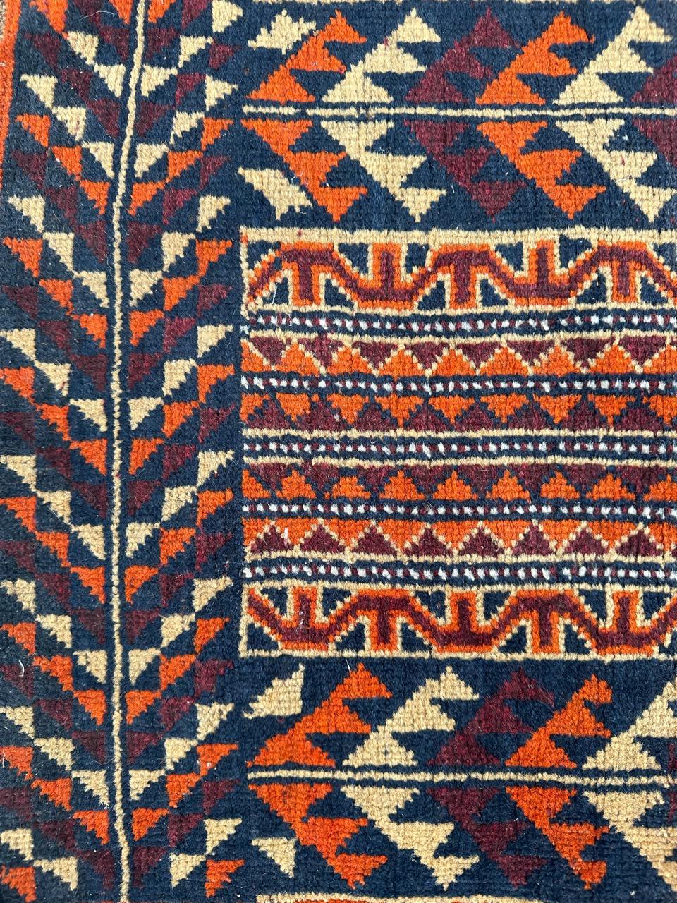 Afghan Bobyrug’s nice little vintage Baluch rug For Sale