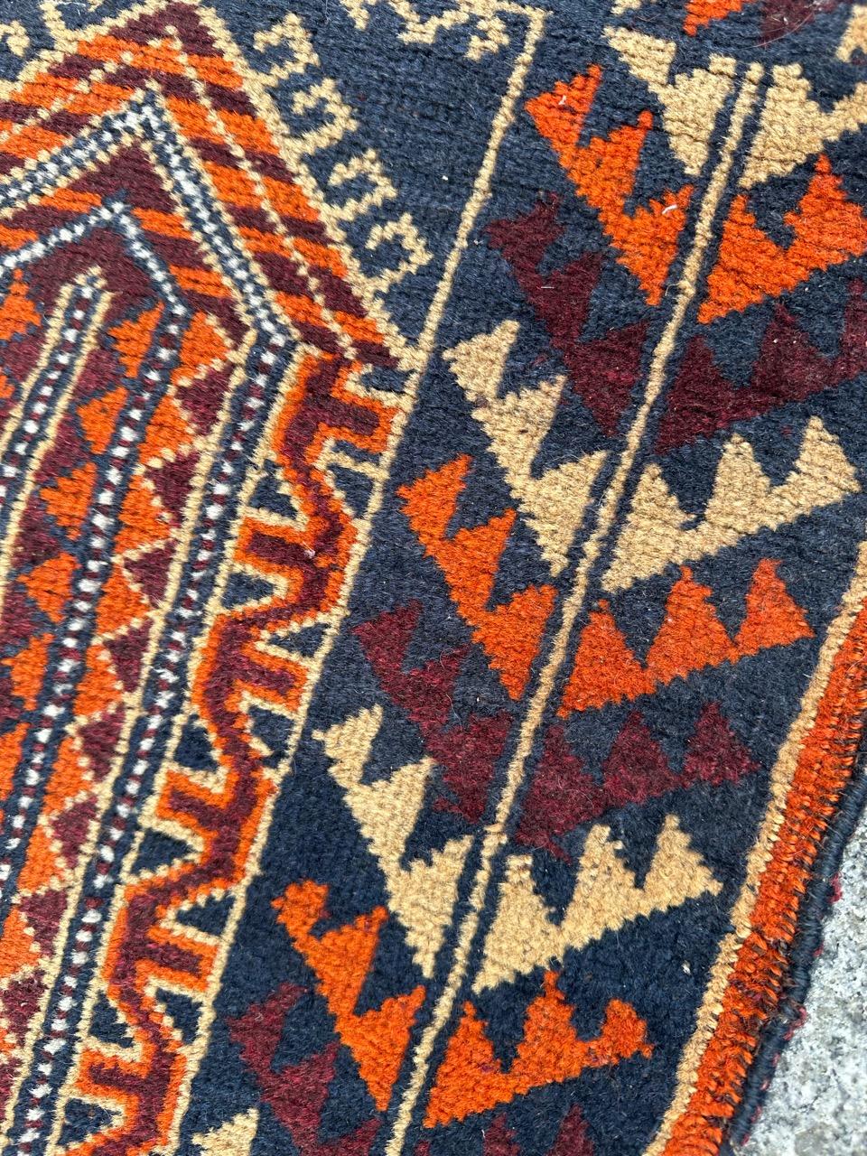 Bobyrug’s nice little vintage Baluch rug In Good Condition For Sale In Saint Ouen, FR